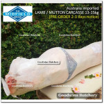 CARCASE carcass LAMB karkas domba kambing muda Australia HARDWICK'S frozen +/- 13kg length 140cm (price/kg) PREORDER 2-3 days notice